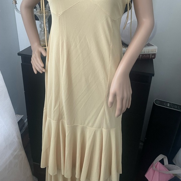 NWT Zara Light Yellow Layered Maxi Dress size large - Picture 4 of 9